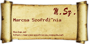 Marcsa Szofrónia névjegykártya